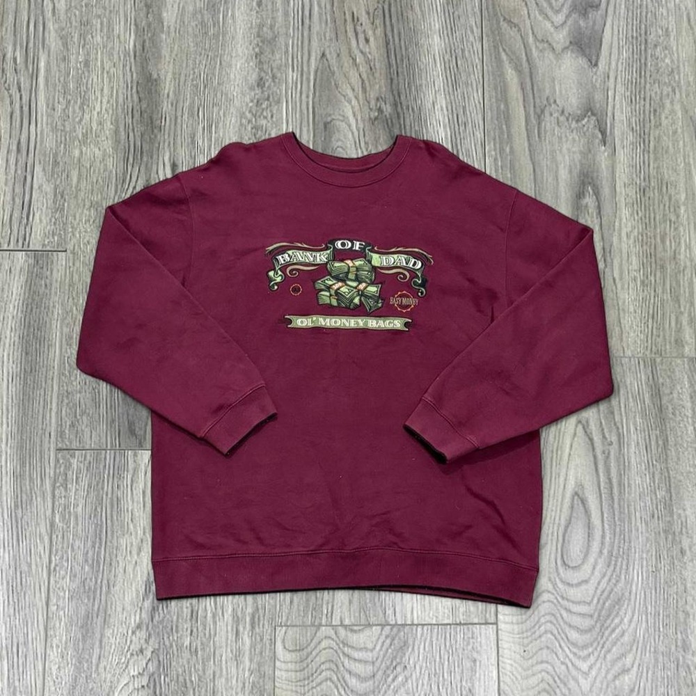 Vintage Y2K Croft & Barrow Bank of Dad Ol' Money Bags Sweatshirt Large